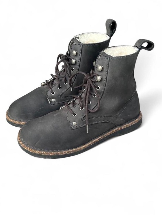 Birkenstock Shoes - Birkenstock Bryson Graphite Grey Leather Boots Shearling EU 39 Women's 8 Narrow